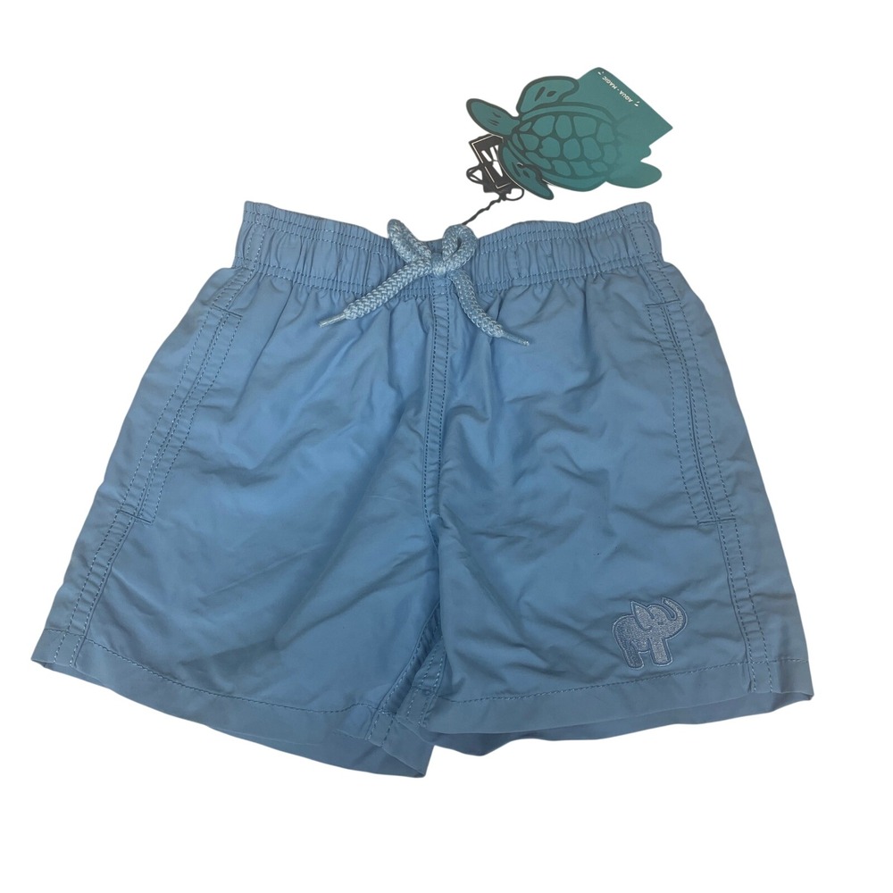 Vilebrequin Boys Jim Elephant Swim Trunks Size 4 Sky Blue Luxury Coastal Beach